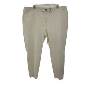 NWT Alfani Plus Size 24W White Ankle Pants Comfort Waist Skinny Leg Cotton Blend